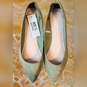 Suede Mint Green Pointy Toe Shoes.